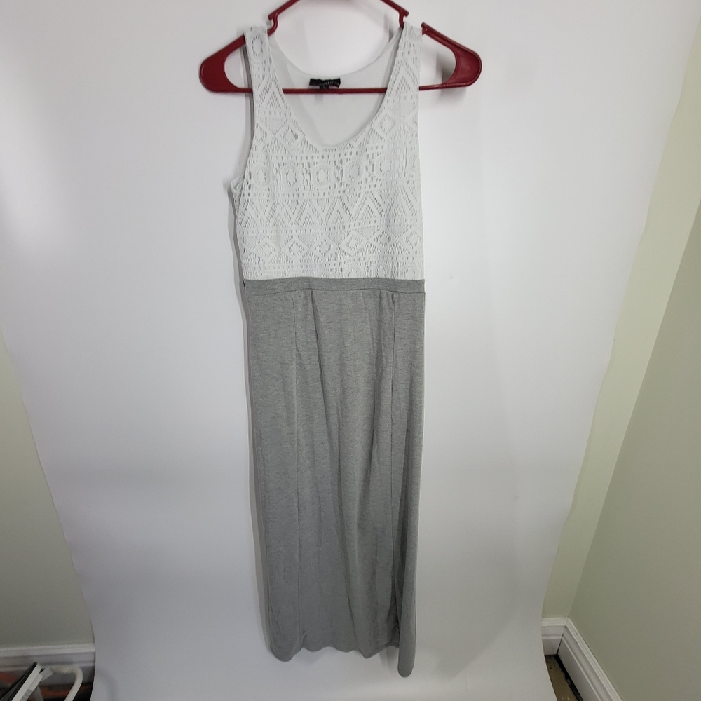 2 Tone Lace Tank Top Maxi Dress